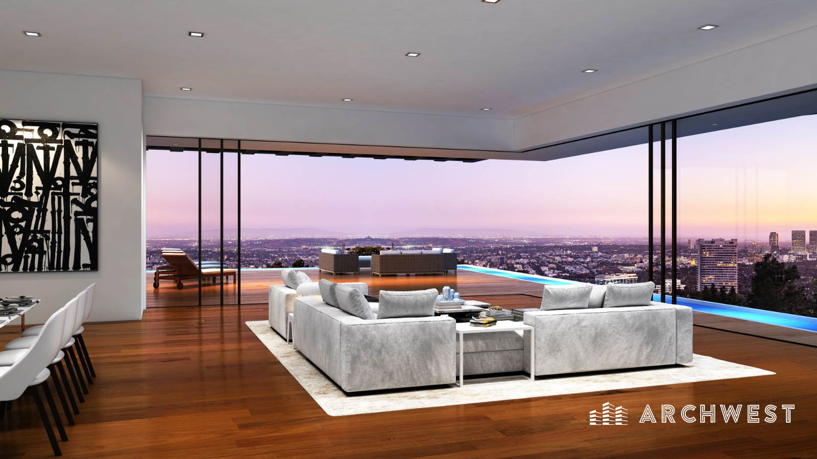 7. 3D Render of an Opulent Living Space, Los Angeles, California, USA